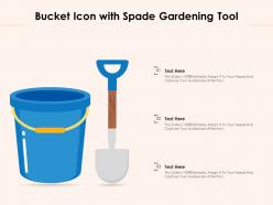 Bucket icon with spade gardening tool