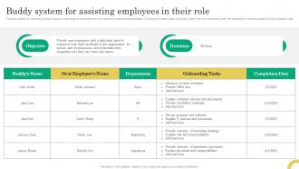 Buddy System For Assisting Employees Comprehensive Onboarding Program