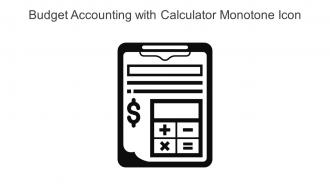 Budget Accounting With Calculator Monotone Icon In Powerpoint Pptx Png And Editable Eps Format