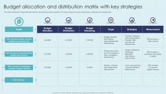 Budget Allocation And Distribution Matrix With Key Strategies