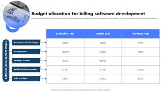 Budget Allocation For Billing Software Development Billing Management System