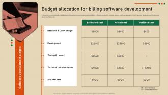Budget Allocation For Billing Software Strategic Guide To Develop Customer Billing System