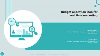 Budget Allocation Icon For Real Time Marketing