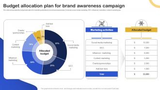 Budget Allocation Plan For Brand Awareness Campaign Storyboard SS