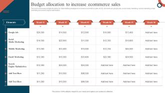 Budget Allocation To Increase Ecommerce Sales Promoting Ecommerce Products
