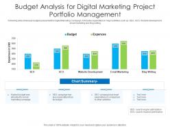 Budget analysis for digital marketing project portfolio management