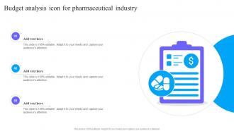 Budget Analysis Icon For Pharmaceutical Industry