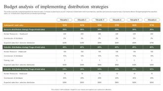 Budget Analysis Of Implementing Distribution Strategies Building Ideal Distribution Network