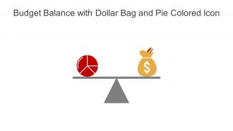 Budget Balance With Dollar Bag And Pie Colored Icon In Powerpoint Pptx Png And Editable Eps Format