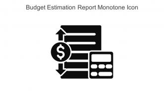 Budget Estimation Report Monotone Icon In Powerpoint Pptx Png And Editable Eps Format