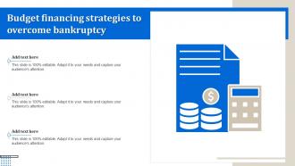 Budget Financing Strategies To Overcome Bankruptcy