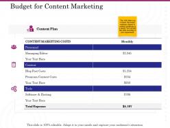 Budget for content marketing ppt powerpoint background