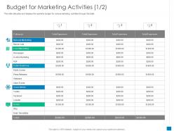 Budget For Marketing Activities Email New Business Development And Marketing Strategy Ppt Skills