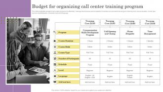 Budget For Organizing Call Center Training Program