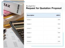 Budget for request for quotation proposal ppt layouts example topics