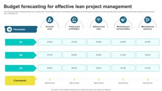 Budget Forecasting For Effective Sculpting Success A Guide To Lean Project Management PM SS