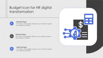 Budget Icon For HR Digital Transformation