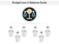 Budget icon in balance scale