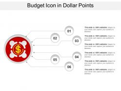 Budget icon in dollar points