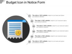 Budget icon in notice form