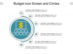 Budget icon screen and circles