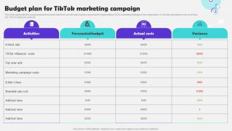 Budget Plan For Tiktok Marketing Campaign Tiktok Marketing Campaign To Increase