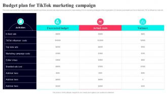 Budget Plan For TikTok Marketing Campaign TikTok Marketing Guide To Build Brand