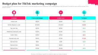 Budget Plan For Tiktok Marketing Campaign Tiktok Marketing Tactics To Provide MKT SS V