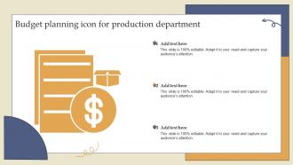 Budget Planning Icon For Production Department