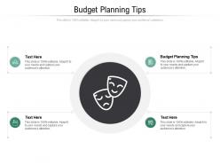 Budget planning tips ppt powerpoint presentation gallery visual aids cpb