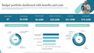 Budget Portfolio Dashboard With Benefits And Costs