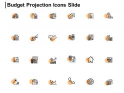 Budget projection icons slide threat dollar ppt powerpoint presentation gallery outfit
