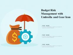 Budget Risk Management With Umbrella And Gear Icon