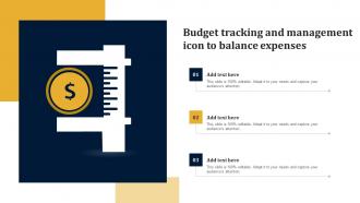 Budget Tracking And Management Icon To Balance Expenses