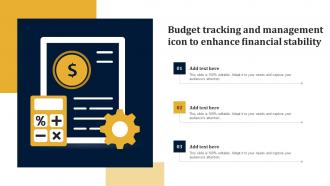 Budget Tracking And Management Icon To Enhance Financial Stability