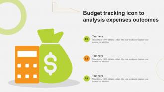 Budget Tracking Icon To Analysis Expenses Outcomes
