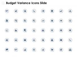Budget variance icons slide compare ppt powerpoint presentation outline skills