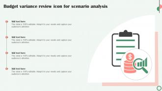 Budget Variance Review Icon For Scenario Analysis
