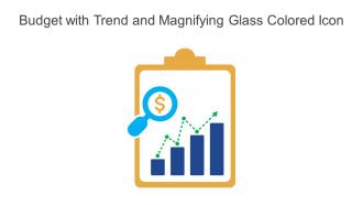 Budget With Trend And Magnifying Glass Colored Icon In Powerpoint Pptx Png And Editable Eps Format