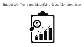 Budget With Trend And Magnifying Glass Monotone Icon In Powerpoint Pptx Png And Editable Eps Format