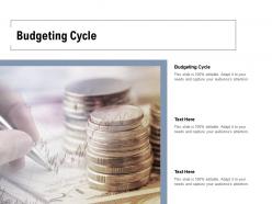 Budgeting cycle ppt powerpoint presentation summary ideas cpb
