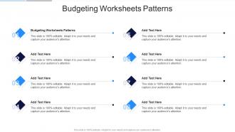 Budgeting Worksheets Patterns In Powerpoint And Google Slides Cpb