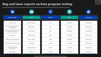 Bug And Issue Reports On Beta Program Testing