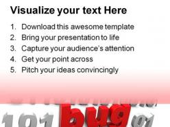 Bug in binary code computer powerpoint templates and powerpoint backgrounds 0111