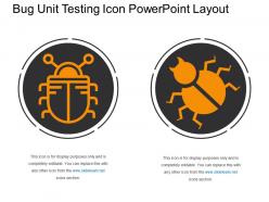 Bug unit testing icon powerpoint layout