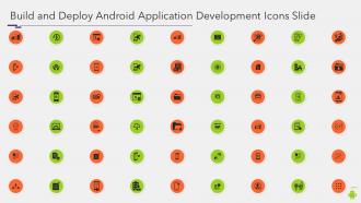 Build and deploy android application development icons slide