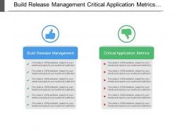 Build release management critical application metrics performance improvement