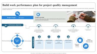 Build Work Performance Plan For Project Quality Management PM SS