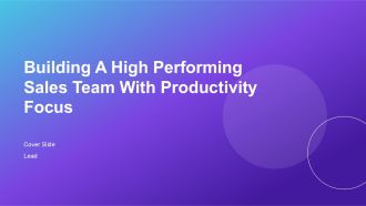 Building A High Performing Sales Team With Productivity Focus PPT Summary AT