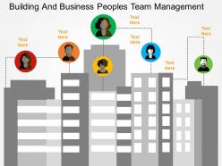 Building And Business Peoples Team Management Flat Powerpoint Design